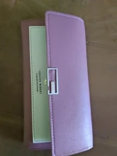 Cartera Coreana de 3 pliegues para mujer, cartera con hebilla de cuero Pu, bolso de mano largo multifunción, tarjetero