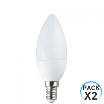 

Pack 2 LED Candle Light Bulbs E14 6W Equi.40W 470lm 3000K 15000H 7hSevenOn