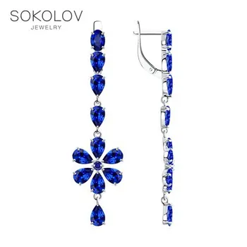 

Drop Earrings with stones SOKOLOV Silver fashion jewelry silver 925 women's/men's, male/female, long earrings, women's male