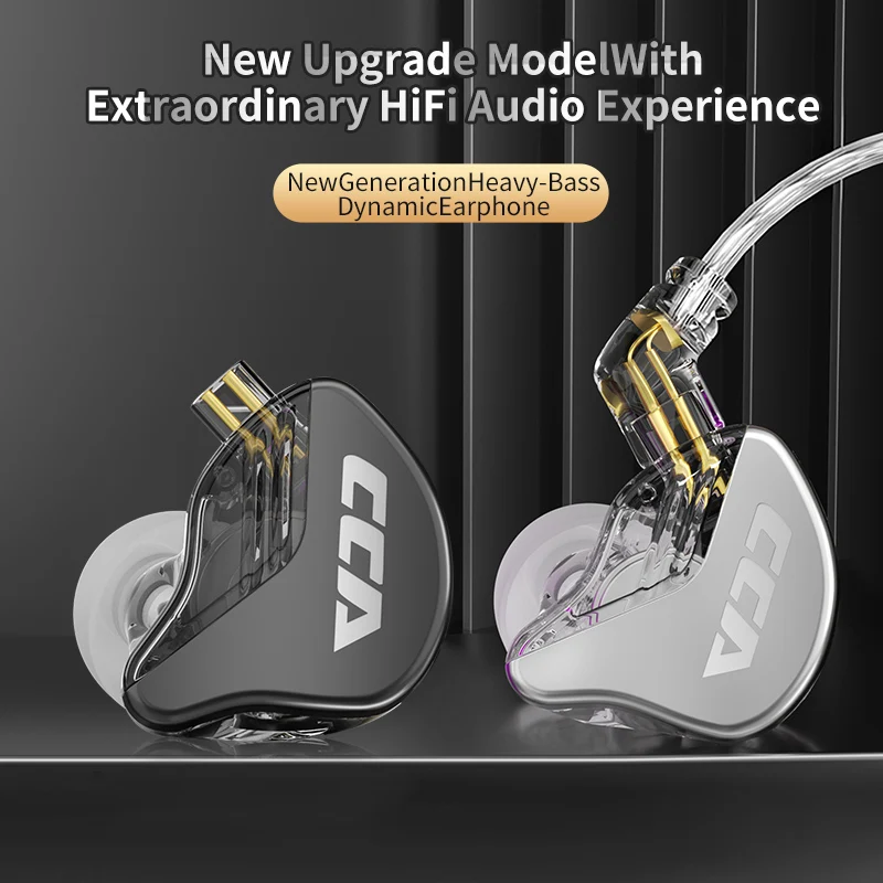 CCA CRA 3.8&mu; Composite Polymer Diaphragm Dynamic Driver HiFi In-ear Earphone with Deep Bass Detachable 0.75mm 2Pin OFC Cable