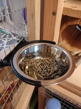 Pet puede colgar estacionario jaula de perro cuencos de acero inoxidable perro gato Boles colgantes Durable cachorro gatito de tazón para agua y alimentos