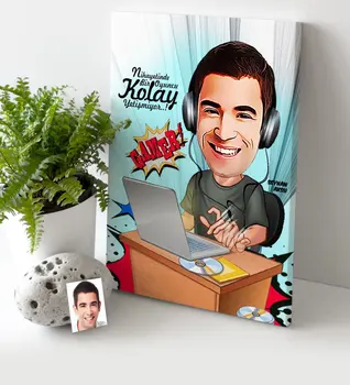 

Personalized Mr Gamer Cartoon Canvas Table (30x50 cm.) 1