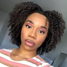 Curly Human Hair Microlinks-Extensions Afro Kinky Brazilian Natural Women I-Tip 3C 3B