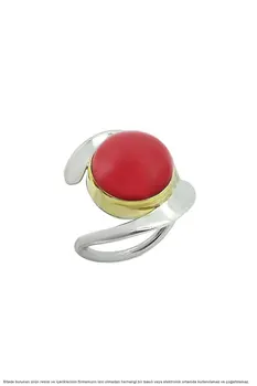

Silver Women 'S Lava Coral Gemstone Ring