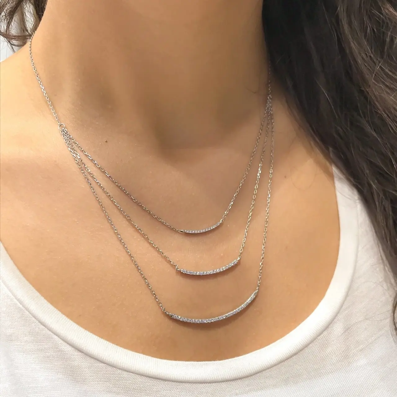 

Multi Assortment Three Chain Silver Necklace
