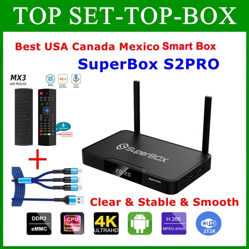 [Подлинный] Superbox S2 Pro лучший английский Android 9 0 смарт-бокс 2 ГБ + 16 Гб Лидер продаж в