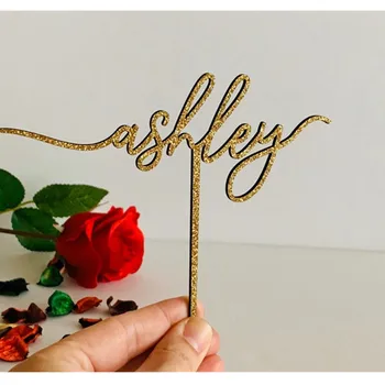 

Custom Gold Glitter Fairy Cupcake Topper Personalize Number cake Topper Birthday Decor Decorations Baby Shower food toothpicks