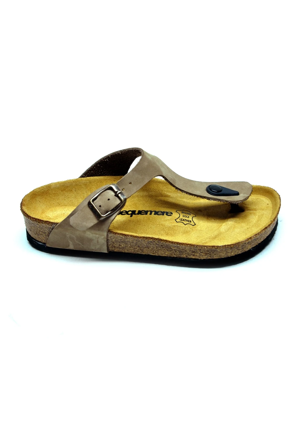 

CELESTE Beige Flip-Flops Anatomical Natural Cork Sole Real Leather Women Sandals