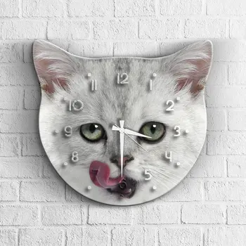 

Personalized Cat Design Custom Cut Wood Wall Clock-1