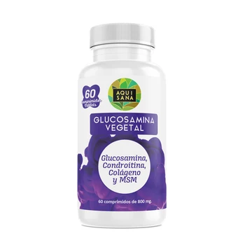 

Plant glucosamine, chondroitin, Colageno and MSM | Natural supplement joints bones and Cartilagos | 60 Comp Aquisana