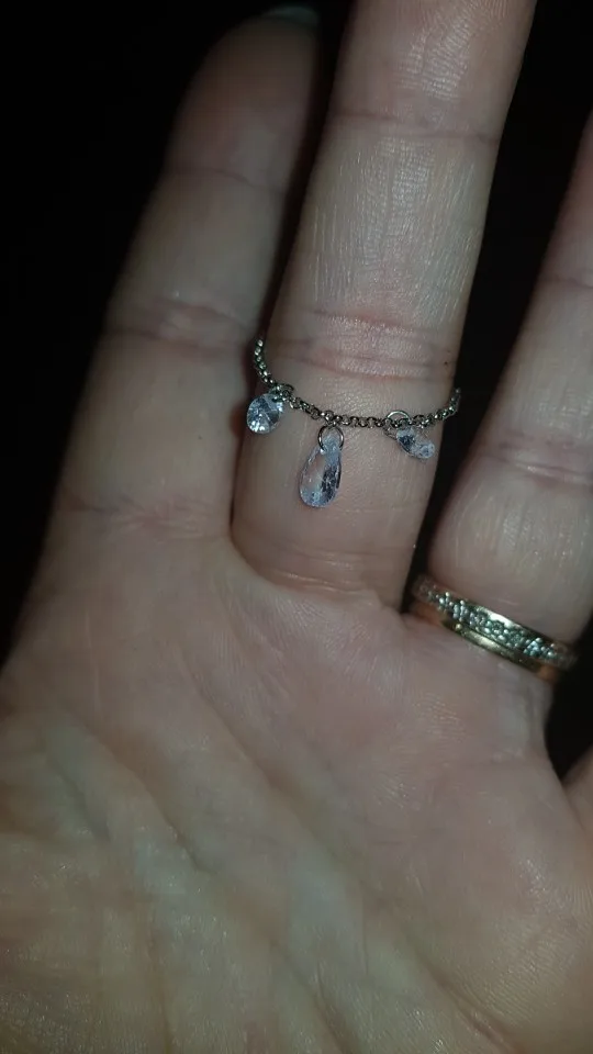 100% 925 Sterling Silver Luminous Cubic Zircon Chain Finger Rings for Women Wedding Jewelry