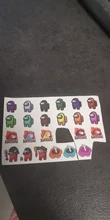 Pegatina de juego para niños, 1 Juego de figuras de acción al azar, pegatina impermeable de dibujos animados de AmongUs, regalo de cumpleaños de Navidad