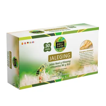 

Royal jelly with Propoleo | Red Ginseng | Vitamin B6 and vitamin B12 | Reduces tiredness and fatigue | 30 vials (To 1Mes)