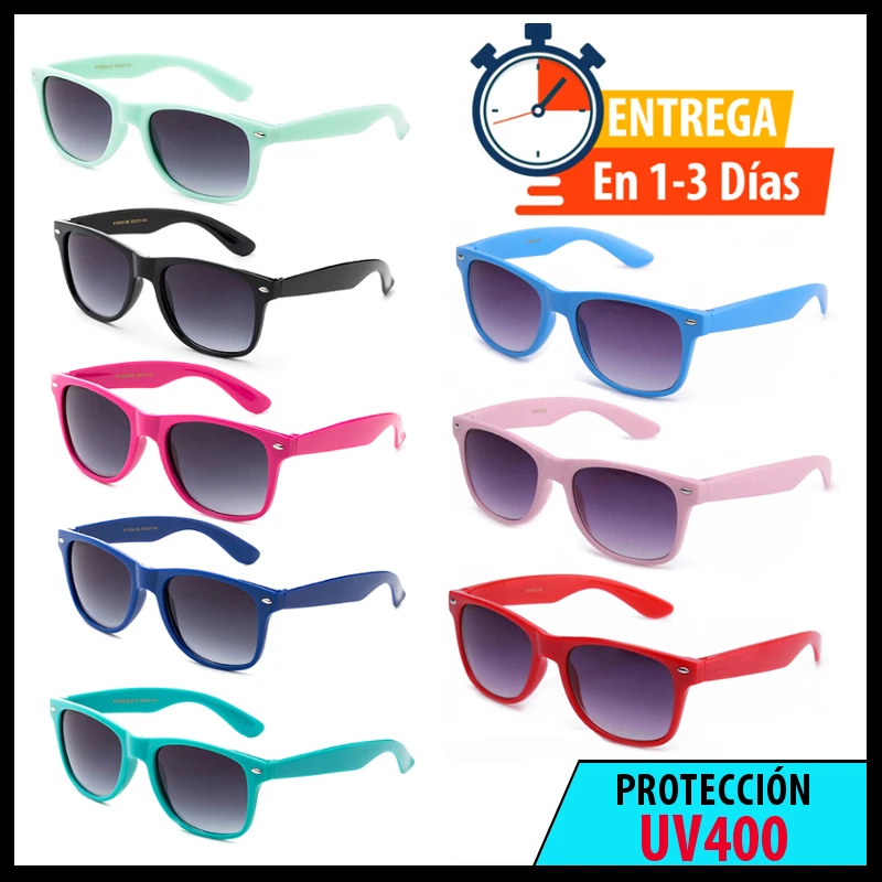 Gafas de Sol Estilo Wayfarer Protección En Varios Colores para Hombre y Mujer Unisex| | - AliExpress