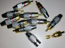 Conector macho RCA sin soldadura, adaptador de enchufe para enchufe de Cable de Audio, vídeo, CCTV, cámara, sin soldadura, alta cantidad, 1/4/10 Uds.