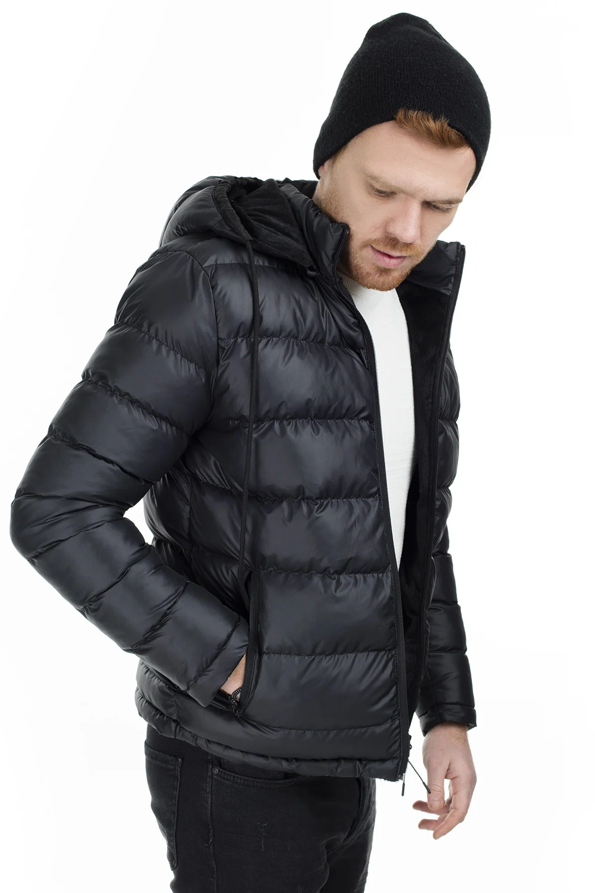 Пике Slim Fit с капюшоном пальто мужские пальто 497IVAN