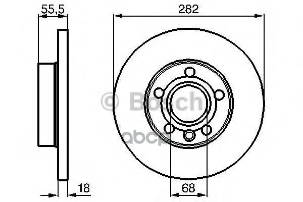 Диск Тормозной Vw Transporter Iv 1.9-2.8 90-03 Передний D=282мм. Bosch арт. 0986478870