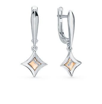 

Silver earrings with diamonds sunlight sample 925