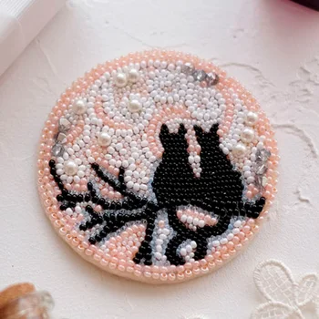 

Ad-039 set for embroidery with beads decoration on natures. Artistic canvas 'Moon date '7,0*7,0 cm