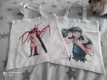 Bolso de compras con estampado de dibujos animados para niñas, bolsa de mano con estampado de baile sucio, Hip Hop, informal, a la moda