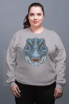 

Angemiel Wear Dinosaur Portrait Gray Female Sweatshirt