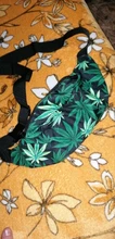 Deanfun-riñonera 3D con estampado de hojas verdes para mujer, Cangurera con cremallera para viaje YB7