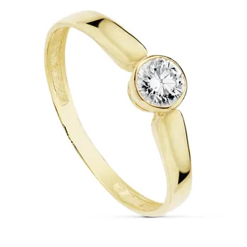 

Solitaire 18k gold smooth chatón 4.5mm. Cubic zirconia [AB8941]