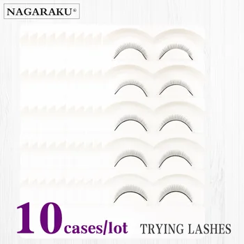 

NAGARAKU 10 Trays Set False Eyelashes Handmade Training Lashes For Beginners Eyelash Extensions Beauty Salon Student Practice
