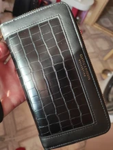 Unishow-cartera con patrón de cocodrilo para mujer, billetera larga de piel sintética para teléfono, monedero