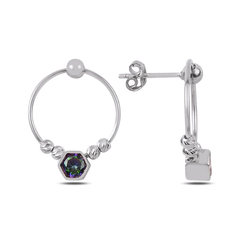 

Silver 925 Sterling Mystic Zircon Stone Bulk Ring Studded Earrings