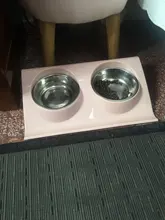 Double Bowls Pet dog cat Feeding Station Stainless Steel Water Food Bowls Feeder Solution