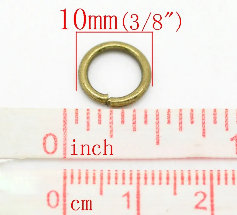 Doreen Box Schöne antike Bronze offene Biegeringe 0,8 mm 5 mm 7 mm 10 mm Schmuckzubehör Ringe für DIY Schmuckherstellung, 200–1000 Stück – Detail 8