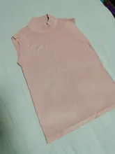 Knitted Vest Tank-Tops Bottoming Elasticity Half-High-Collar Sexy Female Summer Women Sleeveless