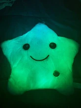 34CM Creative Toy Luminous Pillow Soft Stuffed Plush Glowing Colorful Stars Cushion Led