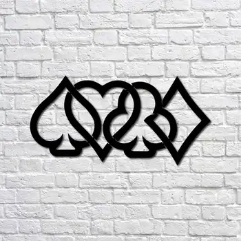 

Metal Decor Card Suits 35x70 cm Wall Ornament Home Decoration Wall Decor Table