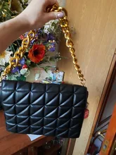 Bandoleras acolchadas con cadena gruesa para mujer, bolsos de mano acolchados, de marca, 2020