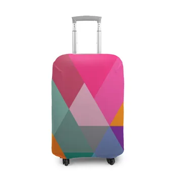 

Suitcase cover 3D multi-colored polygons