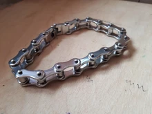 Pulsera de cadena de motocicleta lychee Biker para hombre, brazalete Punk de acero y titanio, joyería