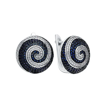 

Silver earrings with spinel and cubic zirconia sunlight sample 925