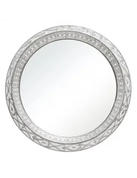 

MIRROR SILVER METAL-CRYSTAL DECORATION 61X6X61 CM