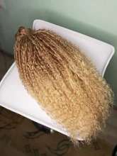 Miracle Afro Pelo Rizado mechones 5 unids/paquete 24 pulgadas Rubio degradado natural negro extensiones de pelo ondulado mechones sintéticos fibra