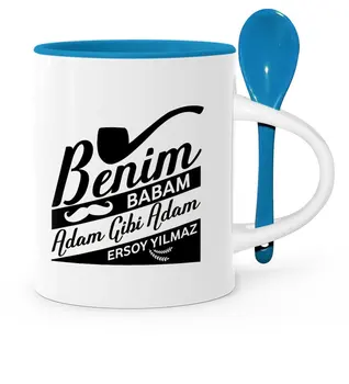 

Father's Day Custom My Dad As Fellow Man Blue Spoon Mug Cup-1