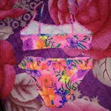 Bañador estampado para niñas de 2 a 16 años, conjunto de bikini para niños, con volantes, para la playa