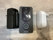 EKEN-cámara de vídeo inalámbrica V7, intercomunicador Visual con visión nocturna, PIR, detección de movimiento, Control por aplicación, Wifi, 1080P