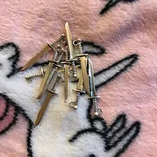 Abalorios de lychee a la moda, cuchillo, espada, cuentas de plata tibetanas, colgante, pulsera, collar, fabricación de joyería, bricolaje, 10 Uds., gran oferta