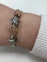 PANDACH-Colgante de Plata de Ley 925 auténtica con letra de alfabeto, abalorio de nombre de A-Z, apto para pulsera Pandora Original, joyería CMC030, 100%