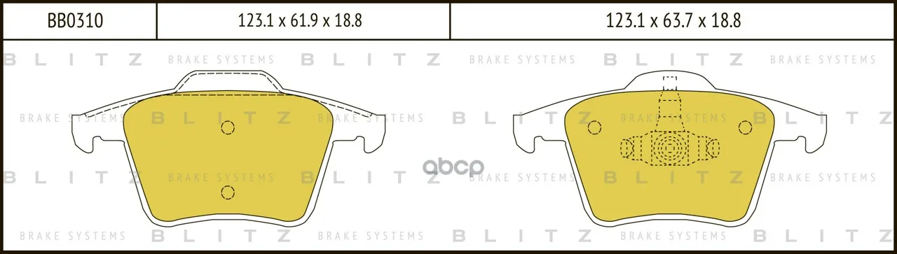 Колодки Тормозные Дисковые Blitz арт. BB0310