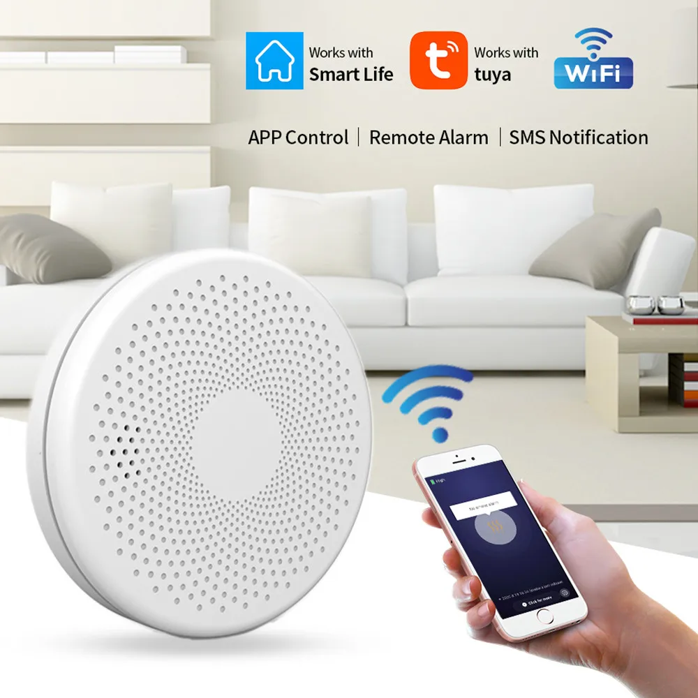 Tuya WiFi  Smoke and Carbon Monoxide Detector APP Control Smart Wireless Combination CO2 in1 Alarms