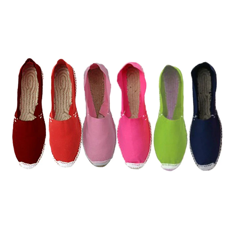 5LOTES DE 12 PARES ALPARGATAS ESPARTO MUJER 60 PARES ESPARTEÑAS ESPADRILLES SUELA ANTIDESLIZANTE planos mujer| - AliExpress