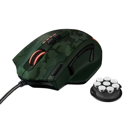 Игровая проводная мышь 20853 Trust GXT 155C до 4000 dpi 11 клавиш зеленый камуфляж